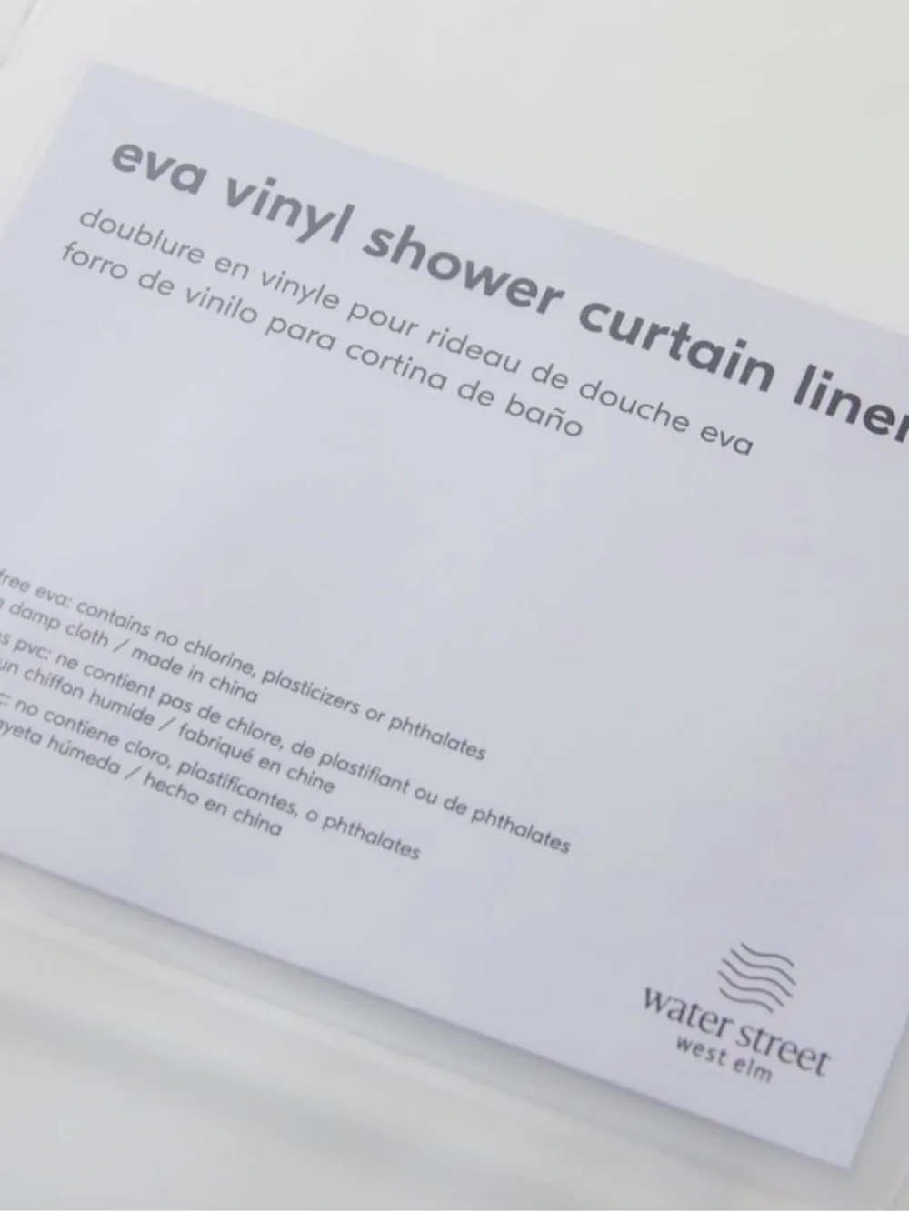 West Elm White Shower Curtain Liner